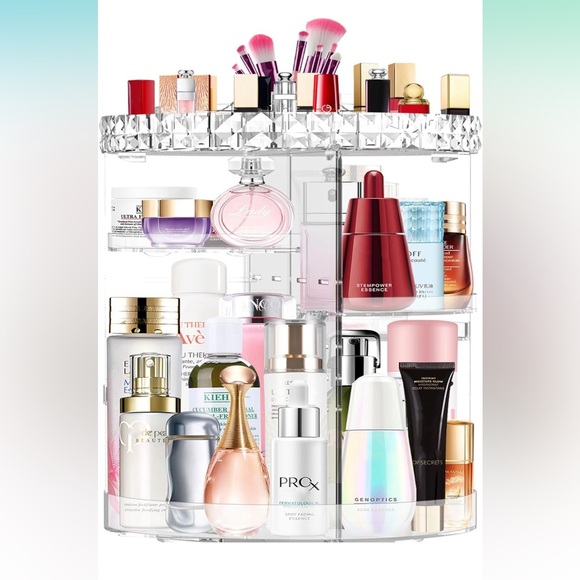 Clear large rotating makeup organizer - Picture 2 of 6